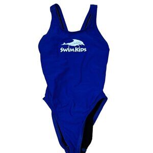 Finis SwimKids Girl's One-Piece Swimsuit Size 20 (4/6) Blue Polyester